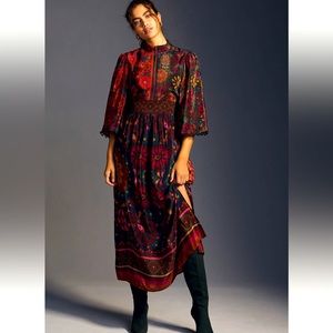 Farm Rio Anthropologie Midi Dress Size L